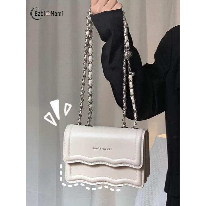 Babi Mami Túi đeo chéo nữ, túi đeo chéo nách dây xích cao cấp đơn giản thiết kế thông thường