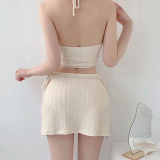 SÉT BIKINI 3 MÓN MÀU BE - ĐEN SIÊU XINH