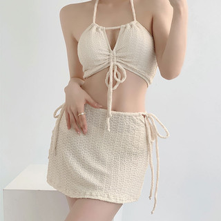 SÉT BIKINI 3 MÓN MÀU BE - ĐEN SIÊU XINH