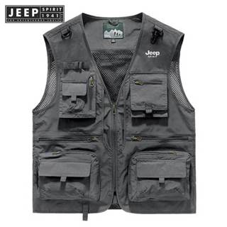 Áo khoác Jeep Spirit 1941 ESTD không tay nhiều túi thời trang ngoài trời thoáng khí chất lượng cao