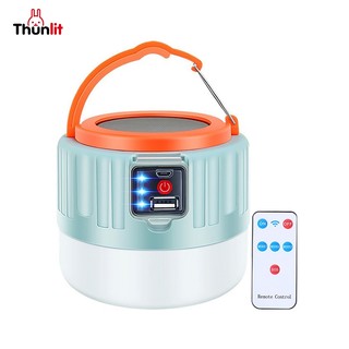 Đèn cắm trại năng lượng mặt trời Thunlit 20W LED siêu sáng ngoài trời chống nước Đèn bóng đèn chạy bằng năng lượng mặt trời với đèn bóng đèn năng lượng mặt trời trong nhà từ xa