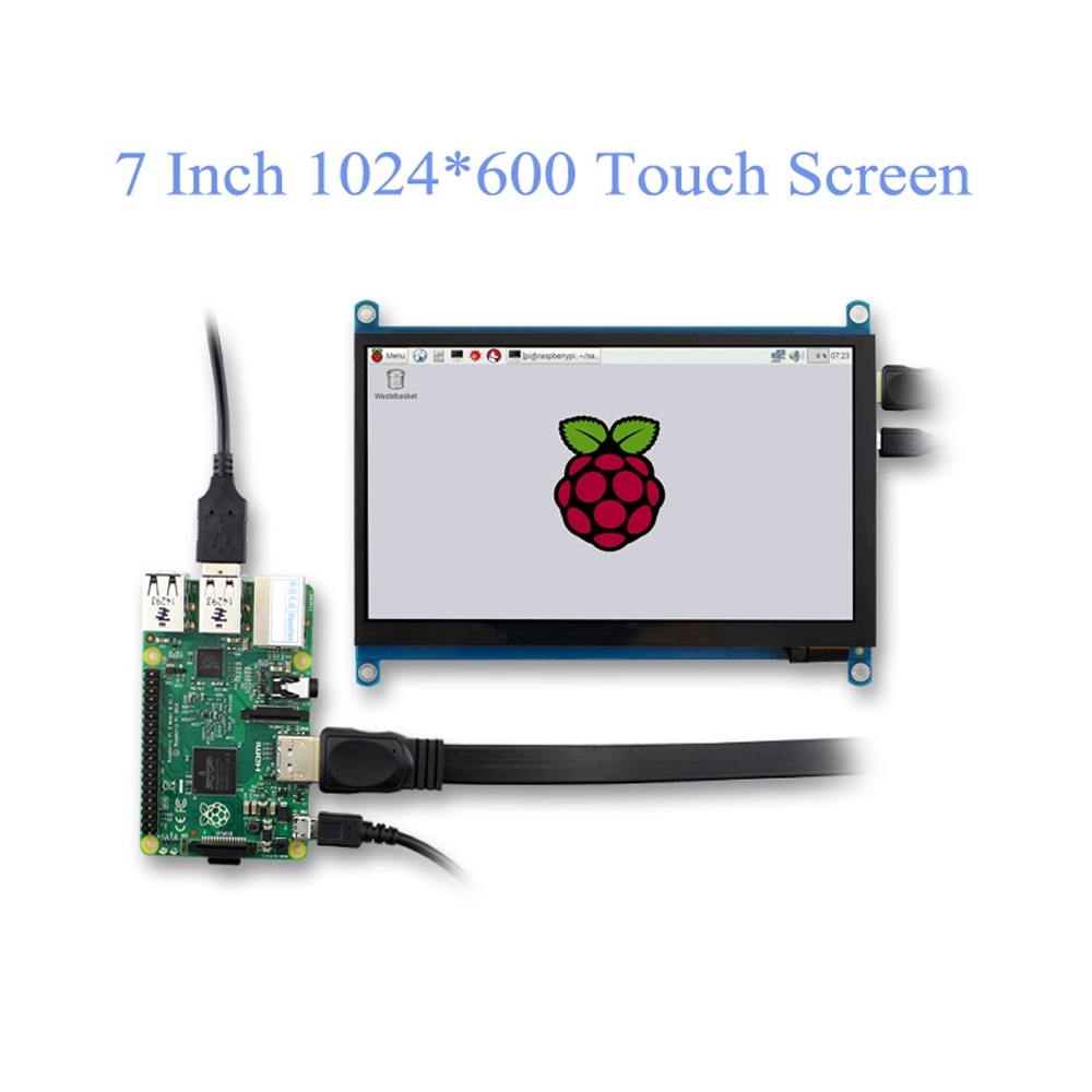 Màn hình LCD 7 Inch Màn hình hiển thị 1024x600 Ultra HD Màn hình cảm ứng điện dung cho Raspberry Pi