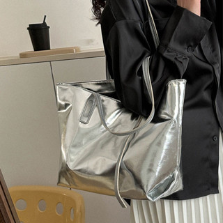 Chic JOY Túi đeo vai nữ Y2K phiên bản Hàn Quốc đa năng chống thấm nước niche sinh viên màu trơn pu dung tích lớn túi tote di động