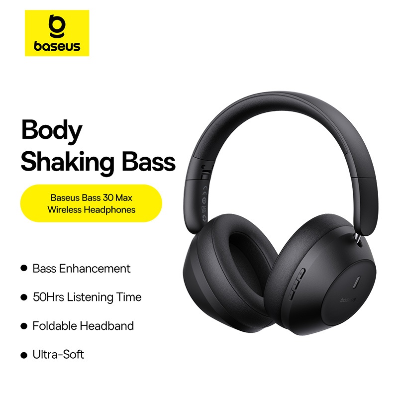 Tai nghe BASEUS không dây Bluetooth Bass 30 Max -30dB khử tiếng ồn thụ động với 2 ENC Mics Bass mạnh mẽ in 50 giờ | BigBuy360 - bigbuy360.vn