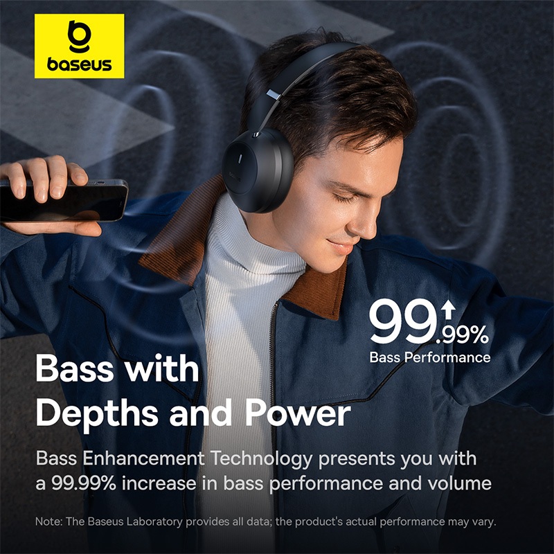 Tai nghe BASEUS không dây Bluetooth Bass 30 Max -30dB khử tiếng ồn thụ động với 2 ENC Mics Bass mạnh mẽ in 50 giờ | BigBuy360 - bigbuy360.vn