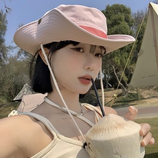Mũ xô đi bộ đường dài, mũ xô có dây đeo cổ, mũ đi bộ đường dài vành rộng Mặc nó đi cắm trại. Mặc đi du lịch.