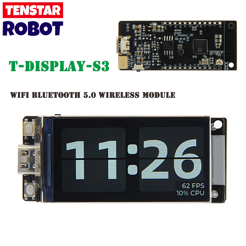 Mô Đun Phát Triển Màn Hình lcd wifi Không Dây t-display-s3 esp32 s3 1.9 inch st7789 5.0 170 * 320
