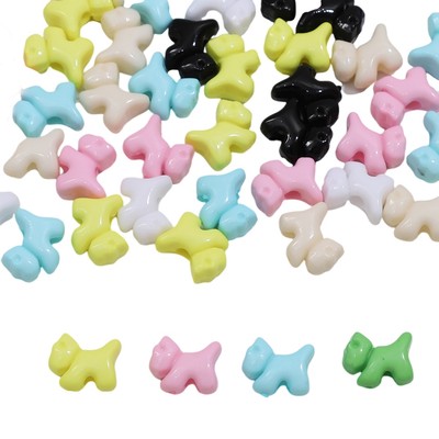12x10mm 50 Cái / túi Màu Trơn Acrylic Hạt Chó Nhỏ Chữa Bùa Cho DIY Trang Sức Làm Phụ Kiện