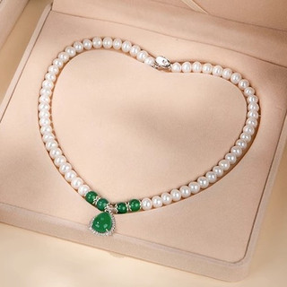 Ngọc trai vòng cổ ngọc trai phong cách mẹ đính hạt vòng cổ gửi người già mẹ mẹ mẹ mẹ quà tặng sinh nhật trang sức