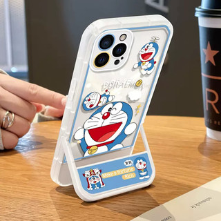 Rich Fortune Doremon hoạt hình dễ thương Giá đỡ vô hình cho iphone 15 pro max 15plus 14plus 15pro 14 13 12 11 pro max xs max xr ix 7plus 8plus 6 6 6s 7 8 se2 se3 vỏ điện thoại