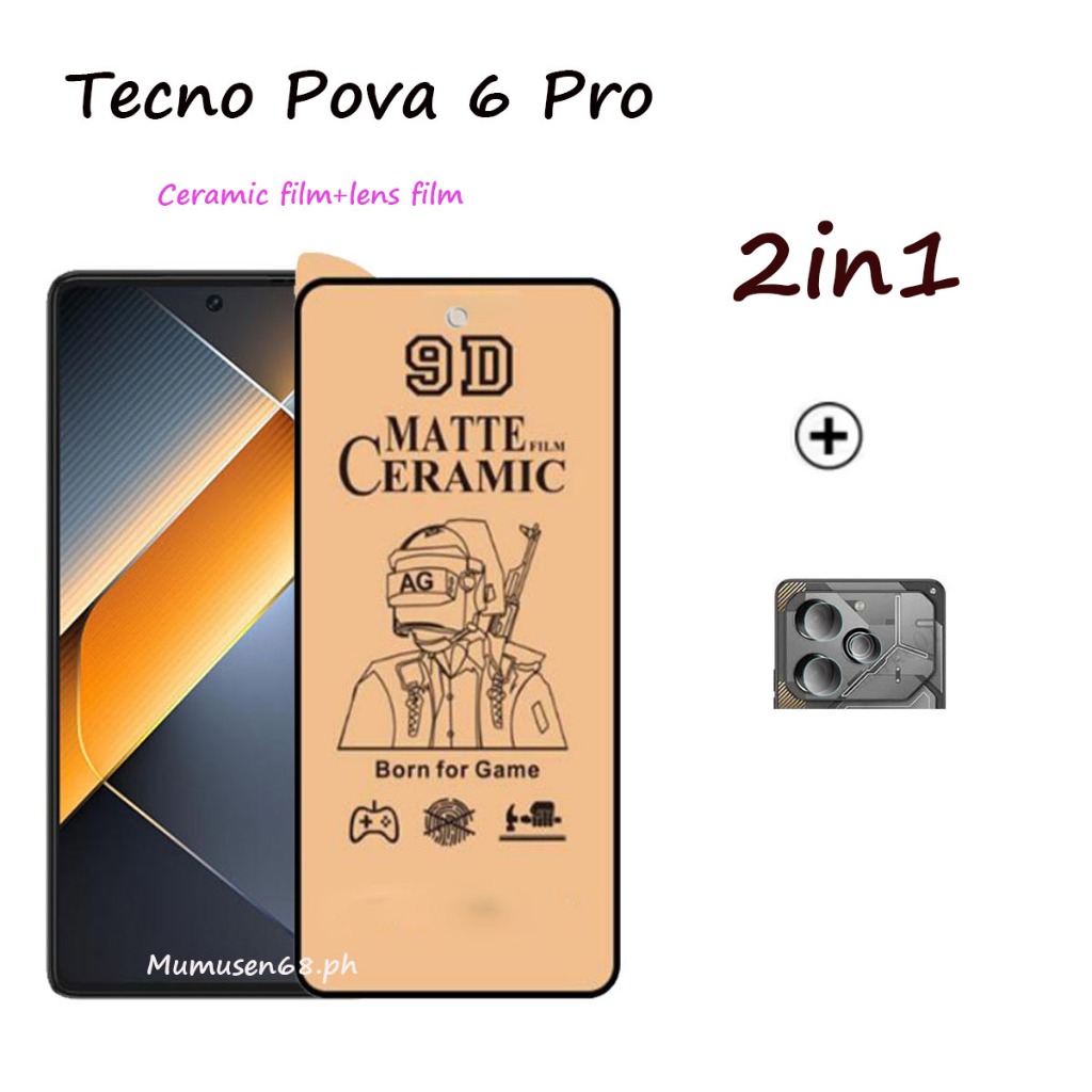 2in1for Tecno Pova 6 pro Pova 5 Pova 5 proPova 3 Tecno Pova 4 Tecno Pova 4 pro Kính cường lực bảo vệ màn hình + phim ống kính