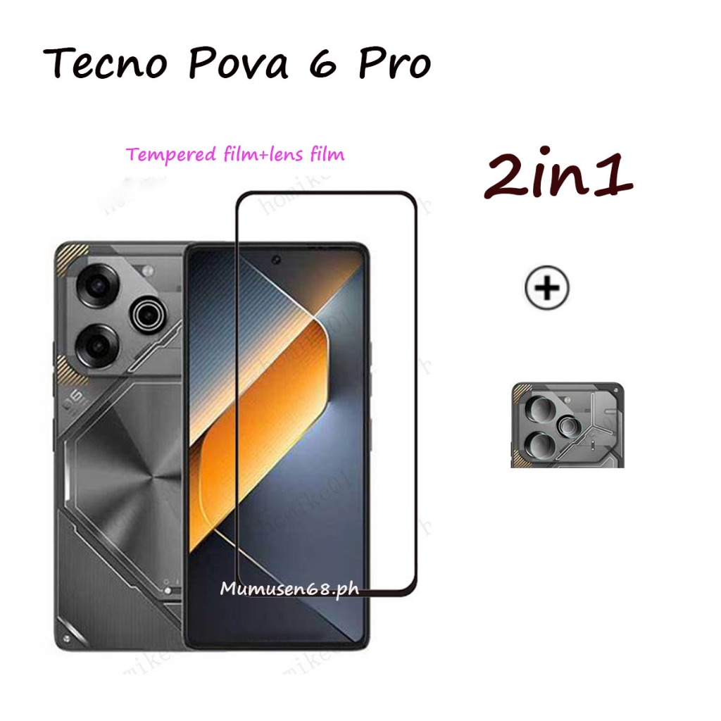 Phim bảo vệ màn hình kính cường lực Tecno Pova 6 Pro cho Tecno Pova 5 Pova 5 Pro Pova 4 Pro Pova 4 Pova 3 (2 in1)