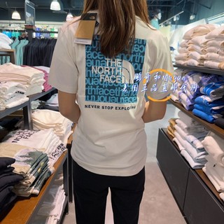 The North FACE / Áo thun ngắn tay in họa tiết lưng Cotton Bắc