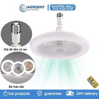 JAERSENT Quạt trần đơn giản Đèn đa năng 2 trong 1 E27 có điều khiển từ xa cho phòng ngủ gia đình bếp văn phòng