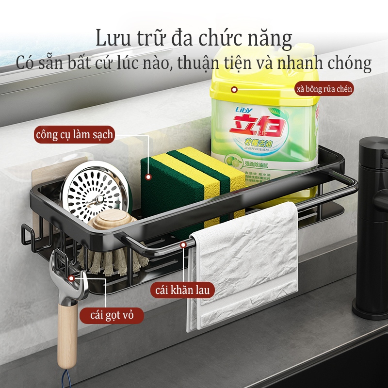 [Mã CLS2404A giảm 30k đơn 150k] Giá đựng đồ MEIDOO gắn tường tiện dụng cho nhà bếp Kệ thoát nước bồn rửa giá giẻ