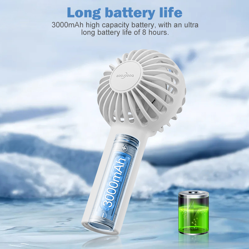 GOOJODOQ Quạt Mini cầm tay có thể sạc lại cho trẻ em đi học Sạc USB nhỏ tốc độ gió mạnh | BigBuy360 - bigbuy360.vn