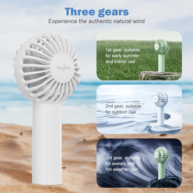 GOOJODOQ Quạt Mini cầm tay có thể sạc lại cho trẻ em đi học Sạc USB nhỏ tốc độ gió mạnh | BigBuy360 - bigbuy360.vn