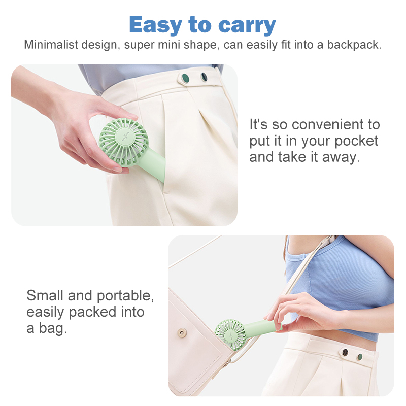 GOOJODOQ Quạt Mini cầm tay có thể sạc lại cho trẻ em đi học Sạc USB nhỏ tốc độ gió mạnh | BigBuy360 - bigbuy360.vn