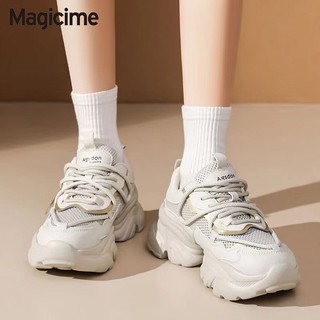 Magicime Bố Giày Đế Dày Thể Thao Phù Hợp Với 2024 Phong Cách Mới Giày Nữ Sinh Viên Nhỏ Người Tăng Chiều Cao