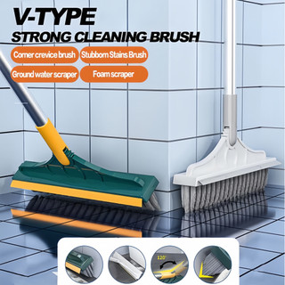 Bàn chải sàn gạch nhà vệ sinh, bàn chải cạo, không có góc chết hoặc bàn chải khoảng trống, bàn chải sàn có lông cứng, bàn chải quét và làm sạch phòng tắm hai trong một