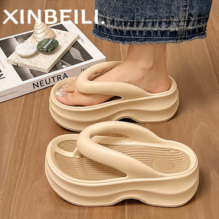 XINBEILI  dép bánh mì đế cao 6cm Thoáng khí Bảnh bao Hiện đại Năng động FBT242076R 8Z240221