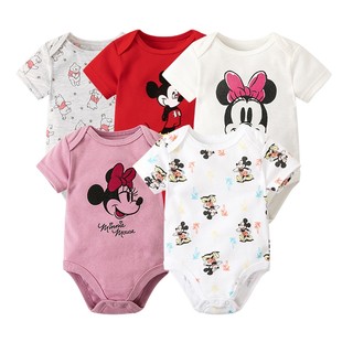 Bộ áo liền quần trẻ sơ sinh của chuột Mickey Disney Bộ áo liền quần cotton ngắn tay bé trai và bé gái