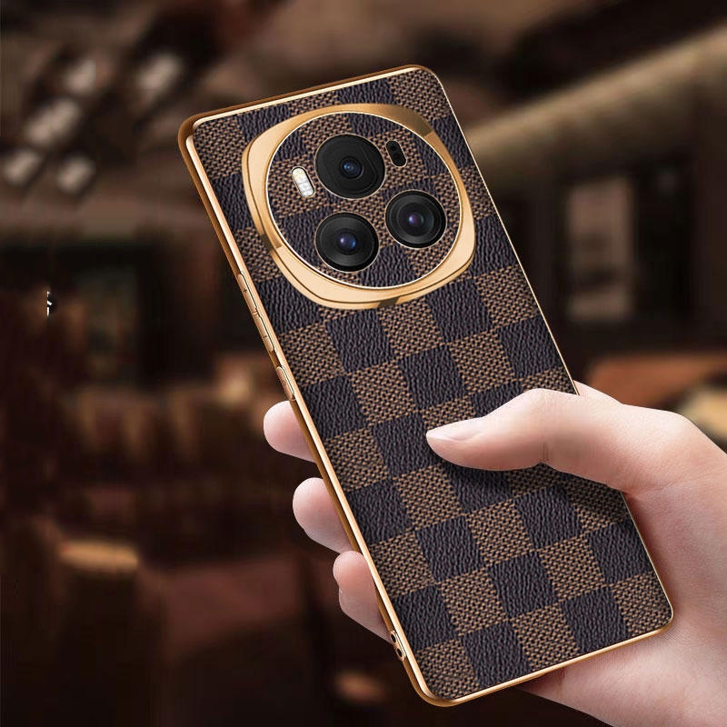 Honor Magic 6 Pro Magic6 Magic6Pro 6Pro Soft Case Luxury Cube Da PU Bảo vệ toàn diện Vỏ chống sốc