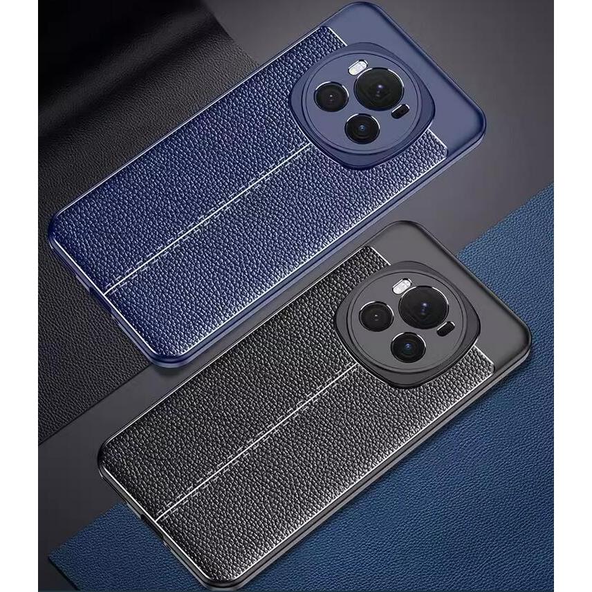 Honor Magic 6 Pro Magic6 Magic6Pro 6Pro Da PU sang trọng trơn mờ chống vân tay Vỏ lưng chống sốc