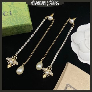 Bông tai ong tua rua giọt nước Gucci
