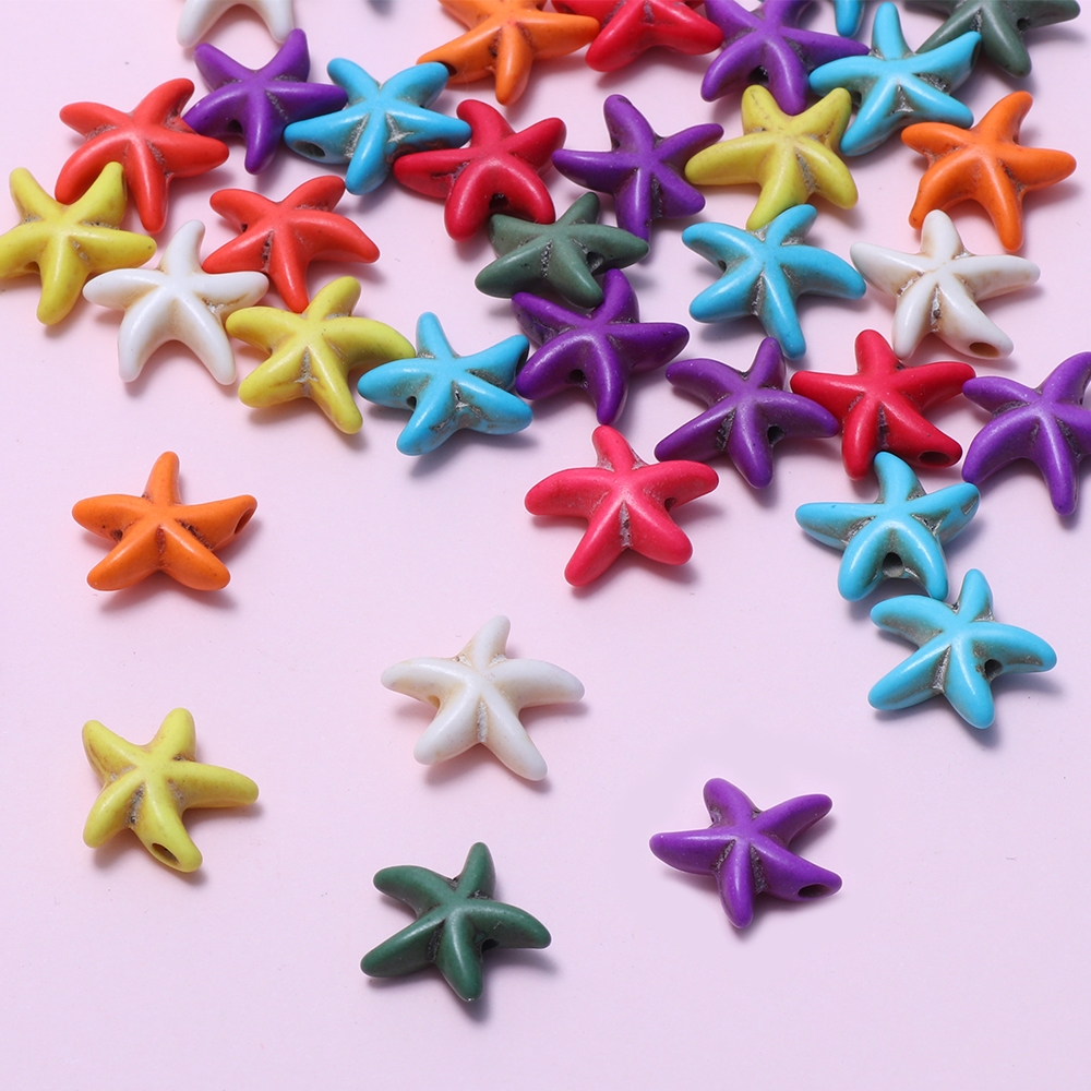 10 Chiếc Hình Sao Biển Ngọc Trai Hạt Rời Miếng Đệm Hạt Hạt Hạt Cho DIY Trang Sức Làm Vòng Tay Vòng Cổ