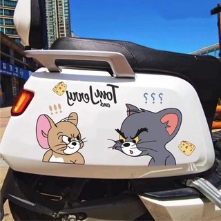 HL Mèo và chuột xe Stickers Dễ thương Cartoon Stickers xe trang trí xe gắn máy Stickers xe gắn máy, xe gắn máy xe che chắn Stickers
