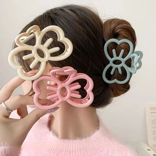  Phong Cách Ngọt Ngào Acrylic Tóc Rỗng Hình Mèo Nơ Vuốt Kẹp Tóc Bé Gái Buộc Tóc Macaron Màu Mờ Kẹp Phụ Kiện Tóc Thời Trang 