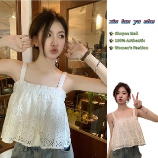 Xin LAN YA SHE Nữ mới ngọt ngào móc hoa hình tai búp bê dây giảm tuổi ren dây buộc hàng đầu