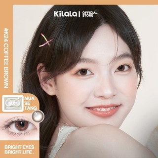 Kính áp tròng Kilala màu nâu K24 Coffee Brown lens cận 6 tháng DIA 14.2mm có độ (0-8) 1 cặp