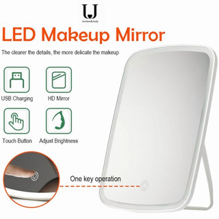 Gương trang điểm Xiaomi 3 màu LED Gương trang điểm Điều khiển công tắc cảm ứng với đèn LED Gương trang điểm di động