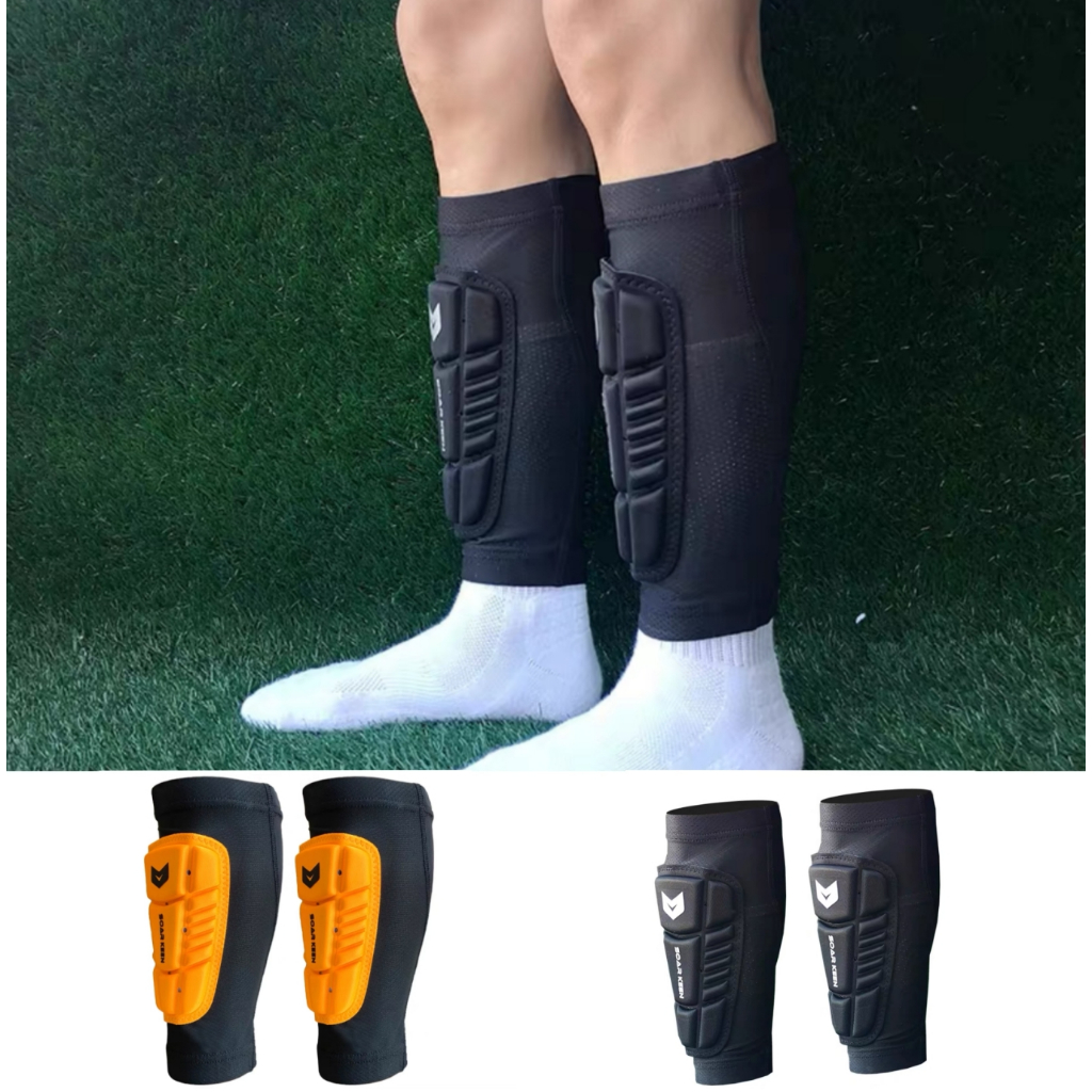 Bóng đá Shine football Soccer Crash Proof Kick Guard Bắp chân Người lớn Trẻ em Bóng đá Foot Guard Soccer Thể thao ngoài trời Bắp chân Bảo vệ Võ thuật Ride Wheel Slip Black