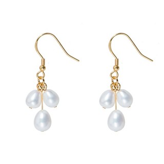 Bông tai ngọc trai nước ngọt mới Móc tai bạc 925