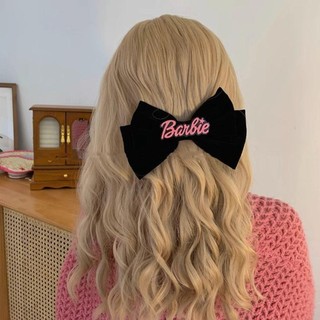 🍒🍒Cherrykoko Barbie Kẹp Tóc Nơ Bằng Nhung Đen 2024 y2k dopamine