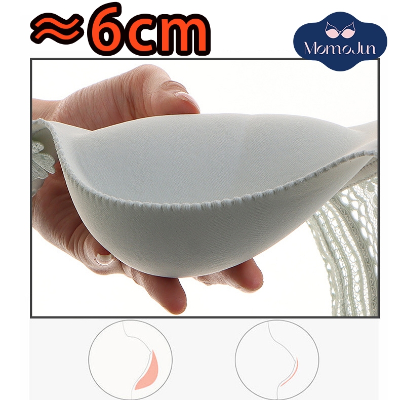 Momo 6cm Siêu Dày Cốc Ren Gợi Cảm Áo Ngực Mềm Mại Thoải Mái Không Khung Liền Mạch Tập Hợp Quần Lót Nữ