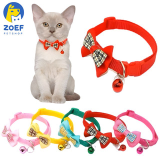 ZOEF Vòng cổ gắn chuông nơ và màu sắc dễ thương dành cho thú cưng li0470