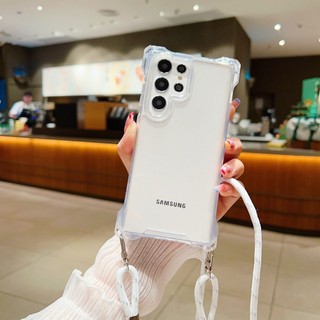 Ốp Lưng Đeo Ngang Có Thể Tháo Rời Cho Samsung Galaxy A56 A36 A55 A15 A35 A52 A54 A34 A14 A53 A33 A13 PC Trong Suốt + TPU Vỏ Chống Sốc