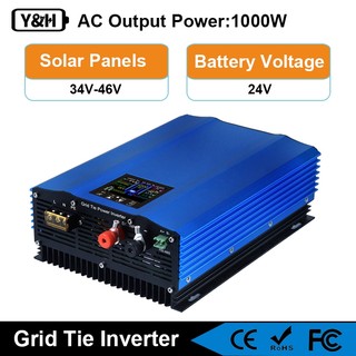 Y&h 1000w lưới buộc biến tần bộ giới hạn nguồn màn hình lcd dc26-45v đầu vào năng lượng mặt trời ac230v đầu ra sóng sin tinh khiết cho bảng điều khiển năng lượng mặt trời 24v 36v / pin 24v