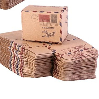 Set 50 hộp đựng kẹo bằng giấy kraft phong cách vintage(only boxes)