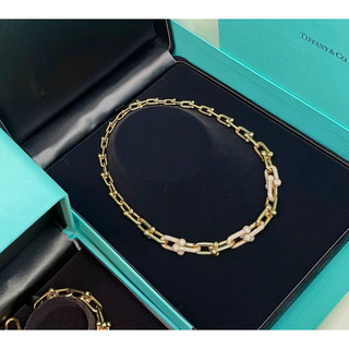Cùng một vòng cổ từ Blackpink 925s Bạc Tiffany HardWear Tốt nghiệp Vòng cổ liên kết lấp lánh