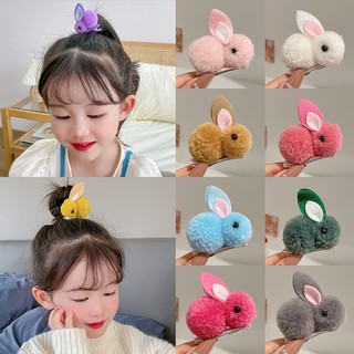 Kẹp tóc lông thỏ đính hoa và bóng lông dễ thương diy sp024