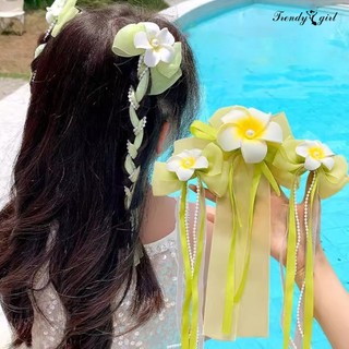 Kẹp tóc trang trí hình hoa sứ 2 cái