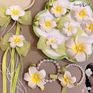 Kẹp tóc trang trí hình hoa sứ 2 cái