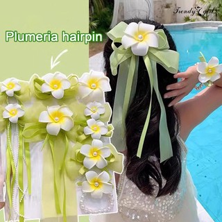 Kẹp tóc trang trí hình hoa sứ 2 cái