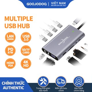 Goojodoq Bộ Chia Cổng usb 3.0 type c Cho macbook laptop pd audio vga rj45