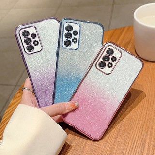 Dành Cho Galaxy A23 A33 A13 4G A32 A31 A51 A53 A72 A71 Mạ Chrome Cản Khung Bling Sáng Bóng Chuyển Màu Miếng Dán Trong Suốt Mềm TPU